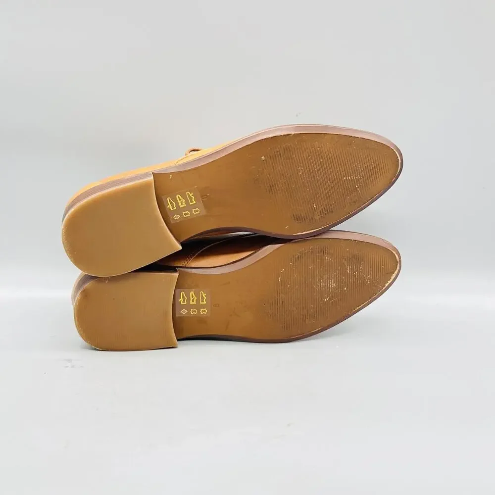 Madewell Shoes Womens 9 Brown Leather Oxford Flats Lace Up Almond Toe Casual